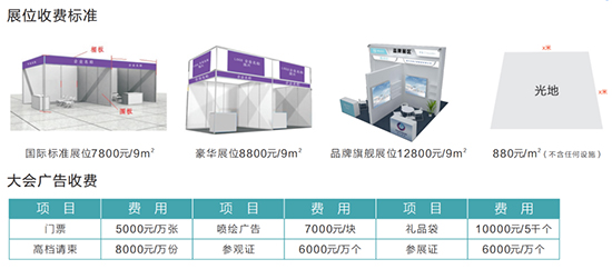 展位收費標準 展位收費標準